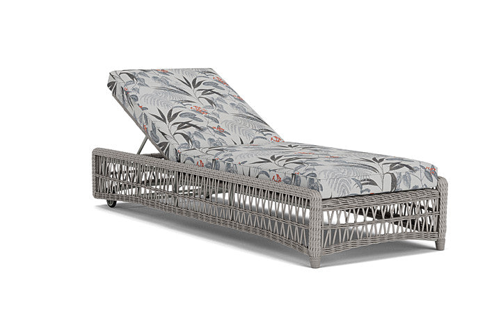 Lloyd Flanders - Mackinac Chaise In Putty Finish With Delicate Botanical Slate Fabric - 2730200592076 view 1