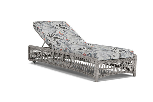 Lloyd Flanders - Mackinac Chaise In Putty Finish With Delicate Botanical Slate Fabric - 2730200592076 view 1