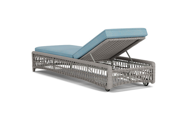 Lloyd Flanders - Mackinac Chaise In Putty Finish With Leeds Light Blue Fabric - 2730200592058 view 2