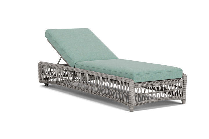 Lloyd Flanders - Mackinac Chaise In Putty Finish With Pavian Pool Fabric - 2730200592045 view 1