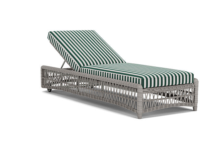 Lloyd Flanders - Mackinac Chaise In Putty Finish With Safari/White Stripe Fabric - 273020059269 view 1