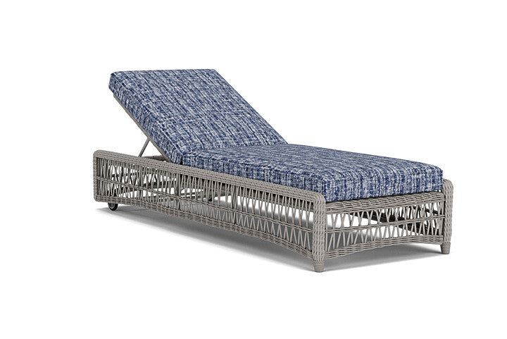 Lloyd Flanders - Mackinac Chaise In Putty Finish With Visions Cobalt Fabric - 273020059683 view 1