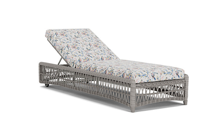 Lloyd Flanders - Mackinac Chaise In Putty Finish With Whimsical Bird Song Fabric - 2730200592080 view 1