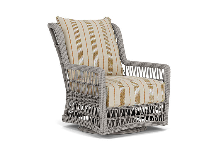 Lloyd Flanders - Mackinac High Back Swivel Glider Lounge Chair In Putty Finish With Amber Waves Fabric - 2730900592044 view 1