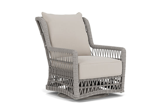 Lloyd Flanders - Mackinac High Back Swivel Glider Lounge Chair In Putty Finish With Azulu Twine Fabric - 2730900592034 view 1