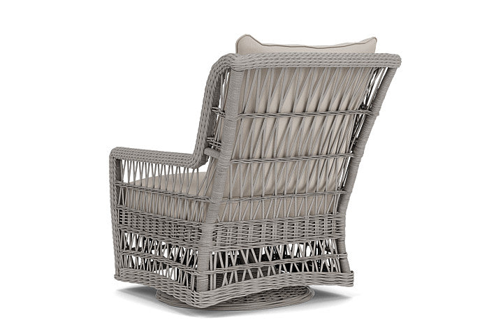 Lloyd Flanders - Mackinac High Back Swivel Glider Lounge Chair In Putty Finish With Azulu Twine Fabric - 2730900592034 view 2