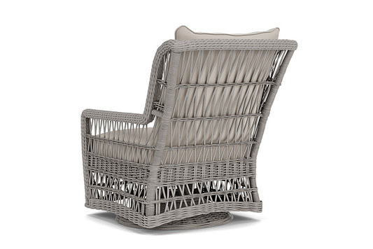 Lloyd Flanders - Mackinac High Back Swivel Glider Lounge Chair In Putty Finish With Azulu Twine Fabric - 2730900592034 view 2