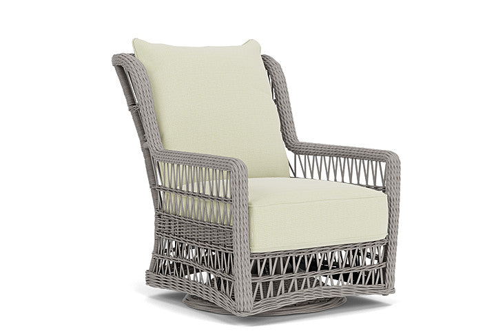 Lloyd Flanders - Mackinac High Back Swivel Glider Lounge Chair In Putty Finish With Bamboo Bay Meadow Fabric - 2730900592060 view 1