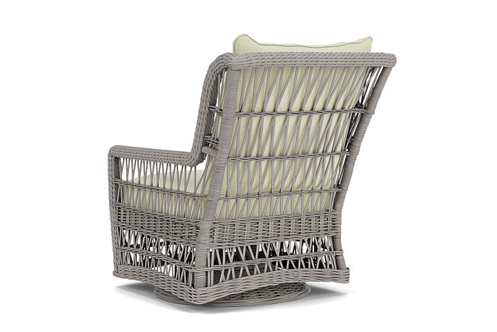 Lloyd Flanders - Mackinac High Back Swivel Glider Lounge Chair In Putty Finish With Bamboo Bay Meadow Fabric - 2730900592060 view 2
