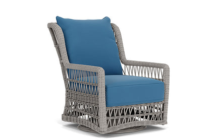 Lloyd Flanders - Mackinac High Back Swivel Glider Lounge Chair In Putty Finish With Bamboo Bay Sky Fabric - 2730900592007 view 1