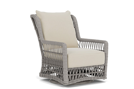 Lloyd Flanders - Mackinac High Back Swivel Glider Lounge Chair In Putty Finish With Beach Natural Fabric - 2730900592005 view 1