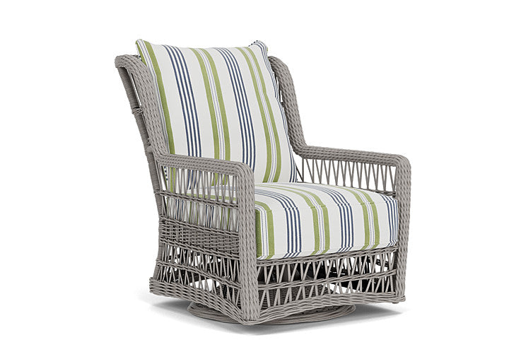 Lloyd Flanders - Mackinac High Back Swivel Glider Lounge Chair In Putty Finish With Berkely Hall Green Fabric - 2730900592062 view 1