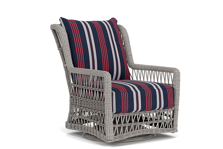 Lloyd Flanders - Mackinac High Back Swivel Glider Lounge Chair In Putty Finish With Berkely Hall Navy Fabric - 2730900592063 view 1