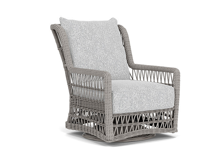 Lloyd Flanders - Mackinac High Back Swivel Glider Lounge Chair In Putty Finish With Burson Domino Fabric - 2730900592035 view 1