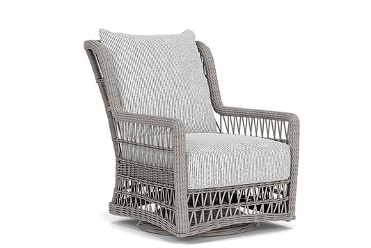 Lloyd Flanders - Mackinac High Back Swivel Glider Lounge Chair In Putty Finish With Burson Domino Fabric - 2730900592035 view 1
