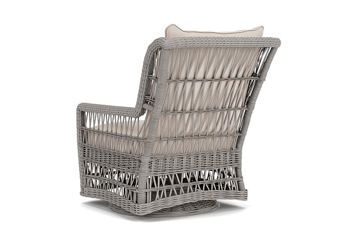 Lloyd Flanders - Mackinac High Back Swivel Glider Lounge Chair In Putty Finish With Canvas Birds Eye Fabric - 273090059937 view 2
