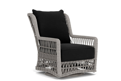 Lloyd Flanders - Mackinac High Back Swivel Glider Lounge Chair In Putty Finish With Canvas Black Fabric - 273090059157 view 1