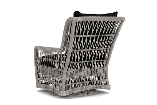 Lloyd Flanders - Mackinac High Back Swivel Glider Lounge Chair In Putty Finish With Canvas Black Fabric - 273090059157 view 2