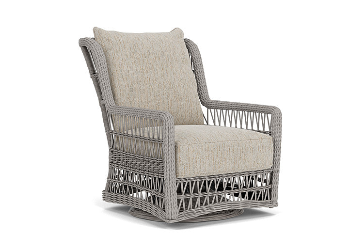 Lloyd Flanders - Mackinac High Back Swivel Glider Lounge Chair In Putty Finish With Charlotte Sparrow Fabric - 273090059183 view 1