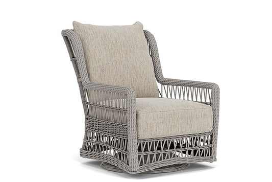 Lloyd Flanders - Mackinac High Back Swivel Glider Lounge Chair In Putty Finish With Charlotte Sparrow Fabric - 273090059183 view 1