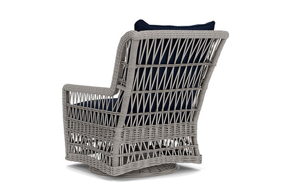 Lloyd Flanders - Mackinac High Back Swivel Glider Lounge Chair In Putty Finish With Decorline Navy Fabric - 2730900592019 view 2