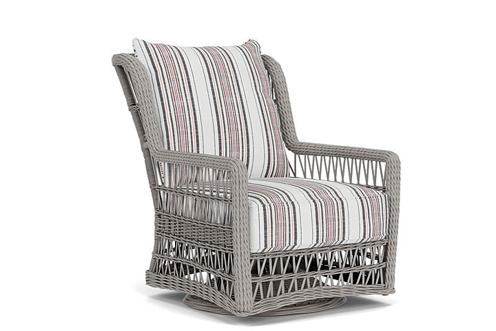 Lloyd Flanders - Mackinac High Back Swivel Glider Lounge Chair In Putty Finish With Deering Cadet Fabric - 2730900592047 view 1