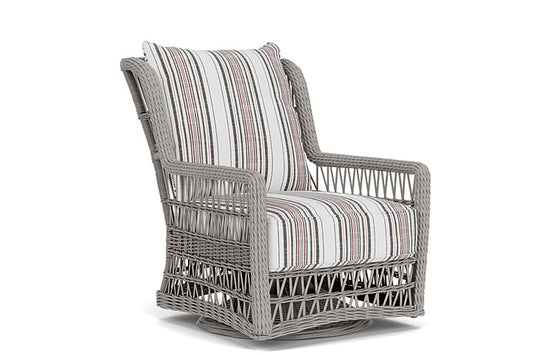 Lloyd Flanders - Mackinac High Back Swivel Glider Lounge Chair In Putty Finish With Deering Cadet Fabric - 2730900592047 view 1