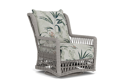 Lloyd Flanders - Mackinac High Back Swivel Glider Lounge Chair In Putty Finish With Delicate Botanical Sage Fabric - 2730900592075 view 1