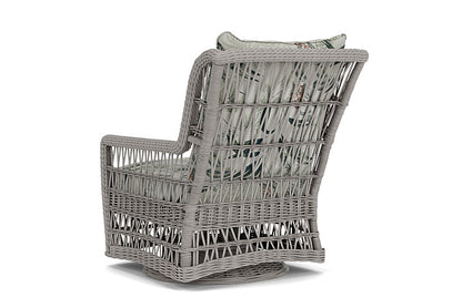 Lloyd Flanders - Mackinac High Back Swivel Glider Lounge Chair In Putty Finish With Delicate Botanical Sage Fabric - 2730900592075 view 2
