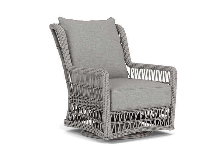 Lloyd Flanders - Mackinac High Back Swivel Glider Lounge Chair In Putty Finish With Demo Stone Fabric - 273090059095 view 1