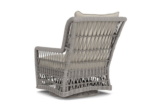 Lloyd Flanders - Mackinac High Back Swivel Glider Lounge Chair In Putty Finish With Fife Fog Fabric - 273090059181 view 2