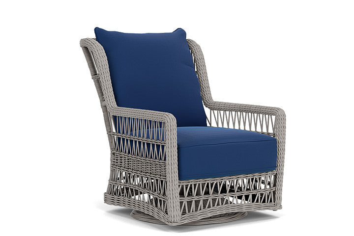 Lloyd Flanders - Mackinac High Back Swivel Glider Lounge Chair In Putty Finish With Flagship Lapis Fabric - 2730900591813 view 1