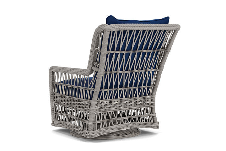 Lloyd Flanders - Mackinac High Back Swivel Glider Lounge Chair In Putty Finish With Flagship Lapis Fabric - 2730900591813 view 2