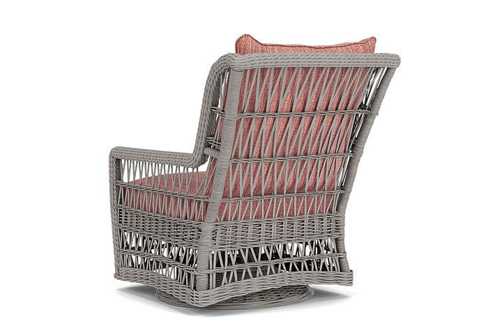 Lloyd Flanders - Mackinac High Back Swivel Glider Lounge Chair In Putty Finish With Friendly Carnival Fabric - 2730900592043 view 2