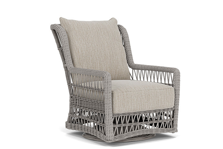 Lloyd Flanders - Mackinac High Back Swivel Glider Lounge Chair In Putty Finish With Friendly Flax Fabric - 2730900592026 view 1