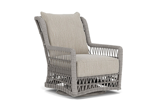 Lloyd Flanders - Mackinac High Back Swivel Glider Lounge Chair In Putty Finish With Friendly Flax Fabric - 2730900592026 view 1