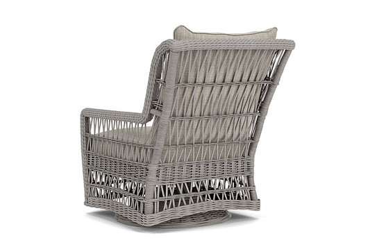 Lloyd Flanders - Mackinac High Back Swivel Glider Lounge Chair In Putty Finish With Friendly Flax Fabric - 2730900592026 view 2