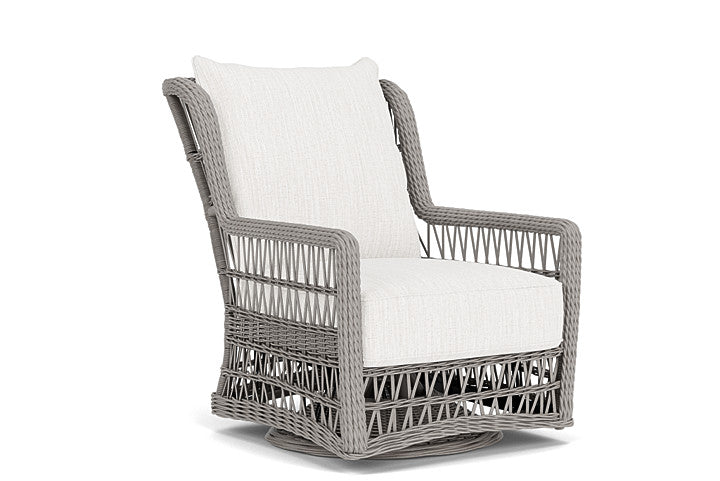 Lloyd Flanders - Mackinac High Back Swivel Glider Lounge Chair In Putty Finish With Friendly Natural Fabric - 2730900592042 view 1