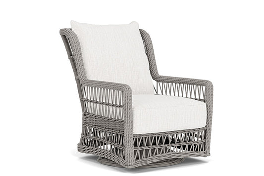 Lloyd Flanders - Mackinac High Back Swivel Glider Lounge Chair In Putty Finish With Friendly Natural Fabric - 2730900592042 view 1