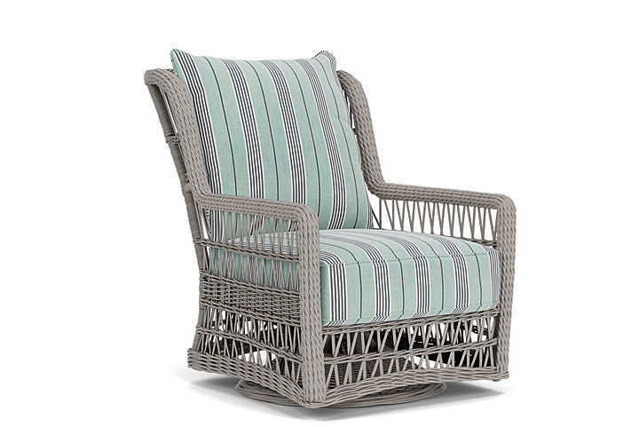 Lloyd Flanders - Mackinac High Back Swivel Glider Lounge Chair In Putty Finish With Hansen Seaglass Fabric - 2730900591926 view 1