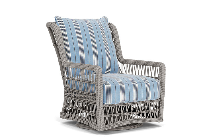 Lloyd Flanders - Mackinac High Back Swivel Glider Lounge Chair In Putty Finish With Hansen Sky Fabric - 273090059064 view 1