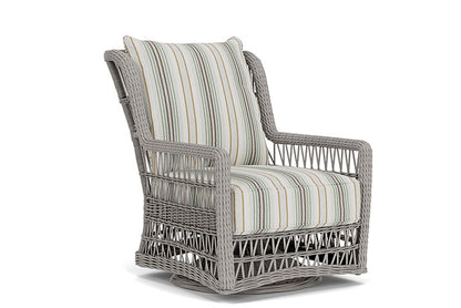 Lloyd Flanders - Mackinac High Back Swivel Glider Lounge Chair In Putty Finish With Jansen Eucalyptus Fabric - 2730900592061 view 1