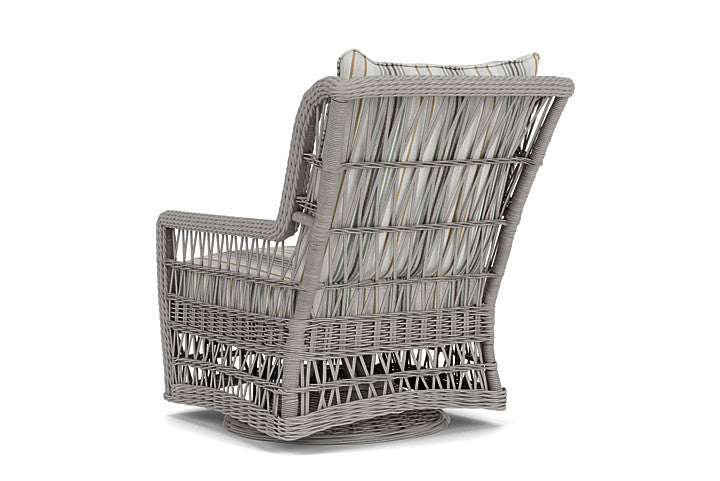 Lloyd Flanders - Mackinac High Back Swivel Glider Lounge Chair In Putty Finish With Jansen Eucalyptus Fabric - 2730900592061 view 2