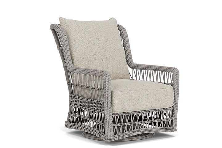 Lloyd Flanders - Mackinac High Back Swivel Glider Lounge Chair In Putty Finish With Knotty Mineral Fabric - 2730900592046 view 1