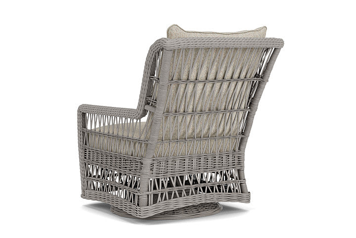 Lloyd Flanders - Mackinac High Back Swivel Glider Lounge Chair In Putty Finish With Knotty Mineral Fabric - 2730900592046 view 2