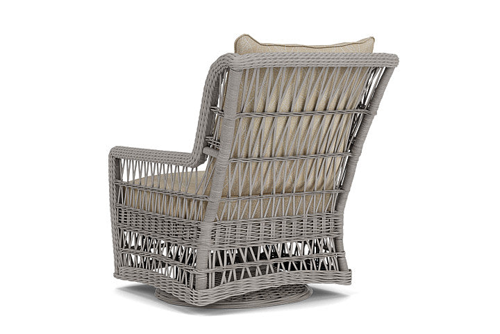 Lloyd Flanders - Mackinac High Back Swivel Glider Lounge Chair In Putty Finish With Laurel Ecru Fabric - 2730900592057 view 2
