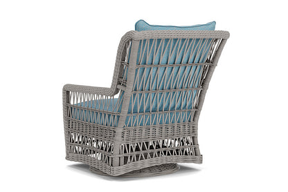 Lloyd Flanders - Mackinac High Back Swivel Glider Lounge Chair In Putty Finish With Leeds Light Blue Fabric - 2730900592058 view 2