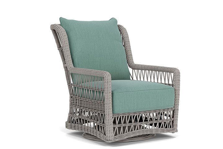 Lloyd Flanders - Mackinac High Back Swivel Glider Lounge Chair In Putty Finish With Loveboat Mint Fabric - 2730900592010 view 1