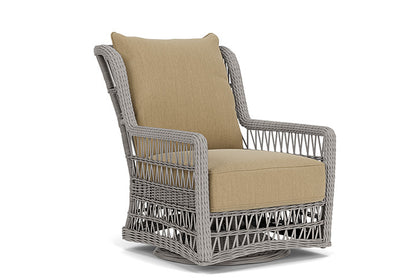 Lloyd Flanders - Mackinac High Back Swivel Glider Lounge Chair In Putty Finish With Loveboat Saffron Fabric - 2730900592009 view 1