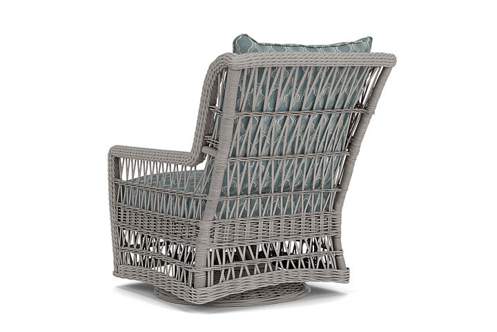 Lloyd Flanders - Mackinac High Back Swivel Glider Lounge Chair In Putty Finish With Luna Mist Fabric - 2730900592070 view 2